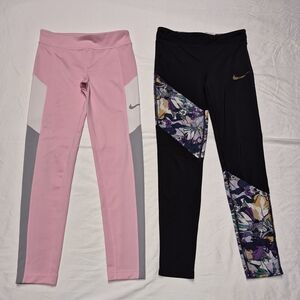 2 Pair Girls Size Large Nike Leggings